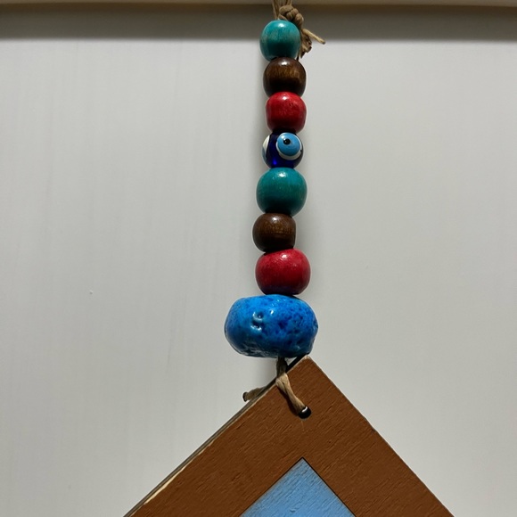 Wall Hanging Home Decor Amulet Evil Eye Beads Size 7 _7 inches, Shaped Square - Picture 9 of 10
